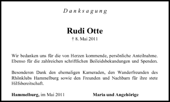 Anzeige von Rudi Otte von MGO