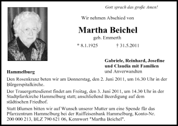 Anzeige von Martha Beichel von MGO
