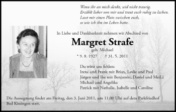 Anzeige von Margret Strafe von MGO