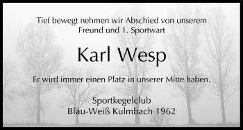 Anzeige von Karl Wesp von MGO