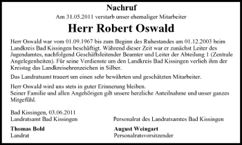 Anzeige von Robert Oswald von MGO