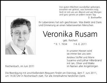 Anzeige von Veronika Rusam von MGO
