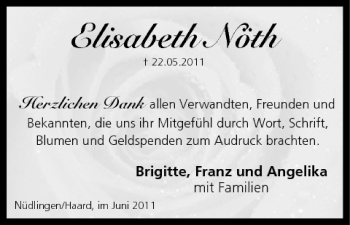 Anzeige von Eliisabeth Nöth von MGO