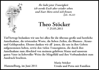 Anzeige von Theo Stöcker von MGO