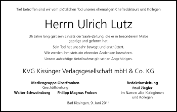 Anzeige von Ulrich Lutz von MGO