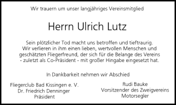 Anzeige von Ulrich Lutz von MGO