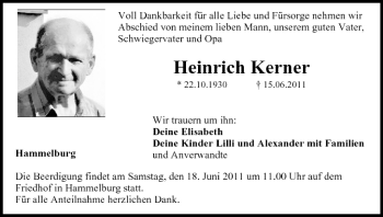 Anzeige von Heinrich Kerner von MGO