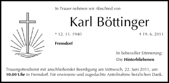 Anzeige von Karl Böttinger von MGO