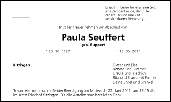 Anzeige von Paula Seuffert von MGO