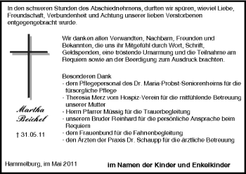 Anzeige von Martha Beichel von MGO