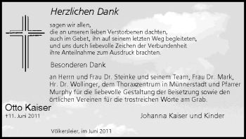 Anzeige von Otto Kaiser von MGO