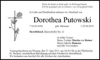 Anzeige von Dorothea Putowski von MGO