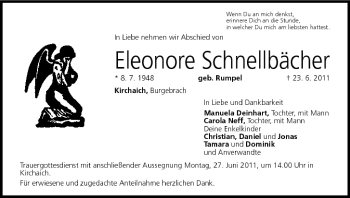 Anzeige von Eleonore Schnellbächer von MGO