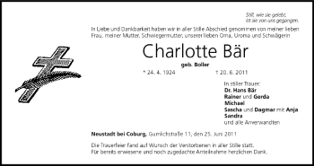 Anzeige von Charlotte Bär von MGO