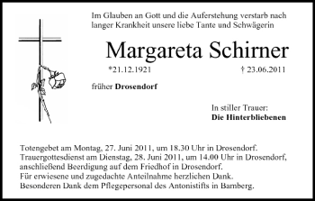 Anzeige von Margareta Schirner von MGO