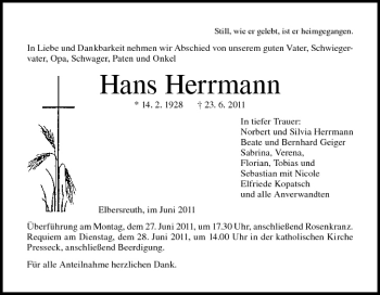 Anzeige von Hans Herrmann von MGO