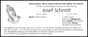 Anzeige von Josef Schmitt von MGO