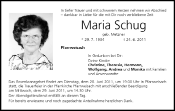 Anzeige von Maria Schug von MGO