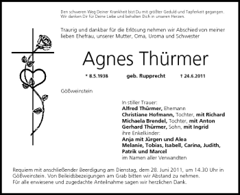 Anzeige von Agnes Thürmer von MGO