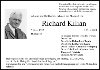 Anzeige von Richard Kilian von MGO
