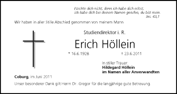 Anzeige von Erich Höllein von MGO