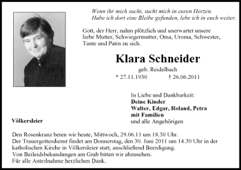 Anzeige von Klara Schneider von MGO