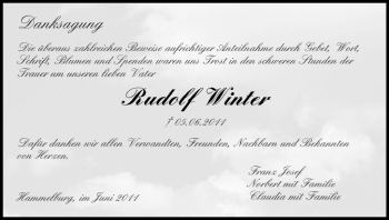 Anzeige von Rudolf Winter von MGO