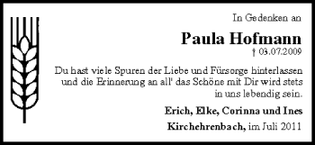 Anzeige von Paula Hofmann von MGO