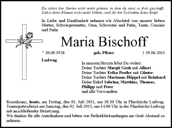 Anzeige von Maria Bischoff von MGO