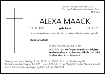Anzeige von Alexa Maack von MGO