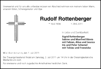 Anzeige von Rudolf Rottenberger von MGO