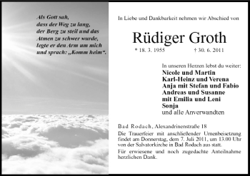 Anzeige von Rüdiger Groth von MGO