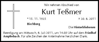 Anzeige von Kurt Teßmer von MGO