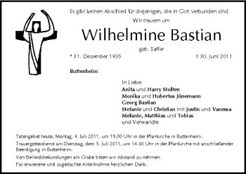 Anzeige von Wilhelmine Bastian von MGO