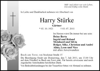 Anzeige von Harry Stürke von MGO