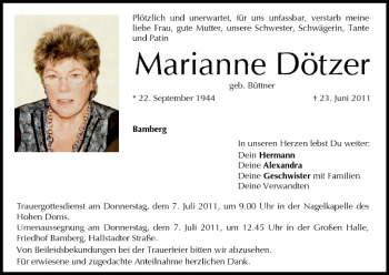 Anzeige von Marianne Dötzer von MGO