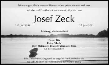 Anzeige von Josef Zeck von MGO