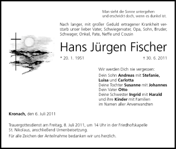 Anzeige von Hans Jürgen von MGO