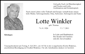 Anzeige von Lotte Winkler von MGO