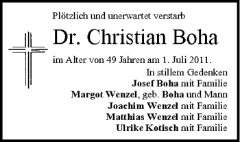 Anzeige von Christian Boha von MGO