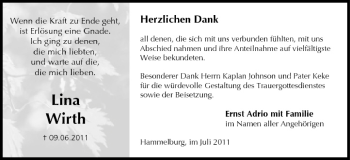 Anzeige von Lina Wirth von MGO