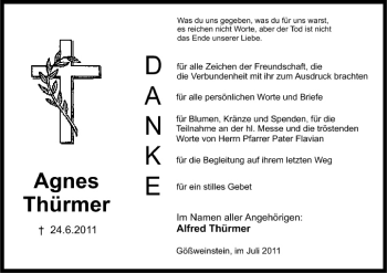 Anzeige von Agnes Thürmer von MGO