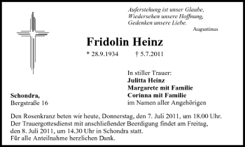 Anzeige von Fridolin Heinz von MGO