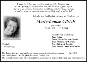 Anzeige von Marie-Louise Ullrich von MGO