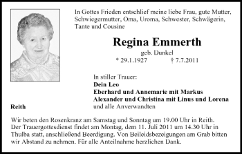 Anzeige von Regina Emmerth von MGO