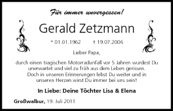 Anzeige von Gerald Zetzmann von MGO
