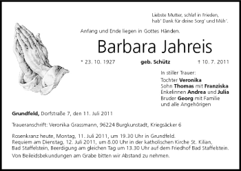 Anzeige von Barbara Jahreis von MGO