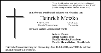 Anzeige von Heinrich Motzko von MGO