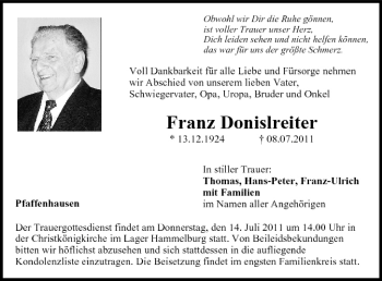 Anzeige von Franz Donislreiter von MGO