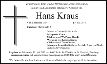 Anzeige von Hans Kraus von MGO